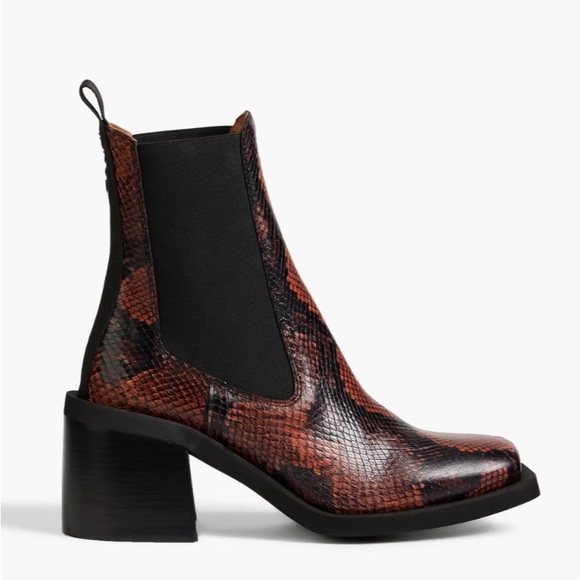 GANNI Snake Embossed Boots - Picture 3 of 6